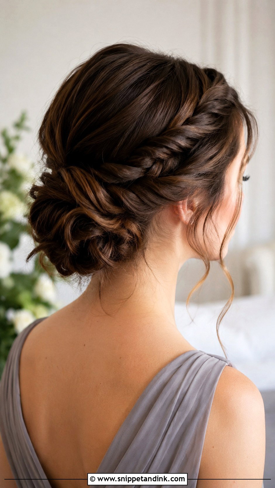 Twisted Low Bun Bridesmaid Hairstyle - Snippet and Ink - 25 Simple Bridesmaid Hairstyles