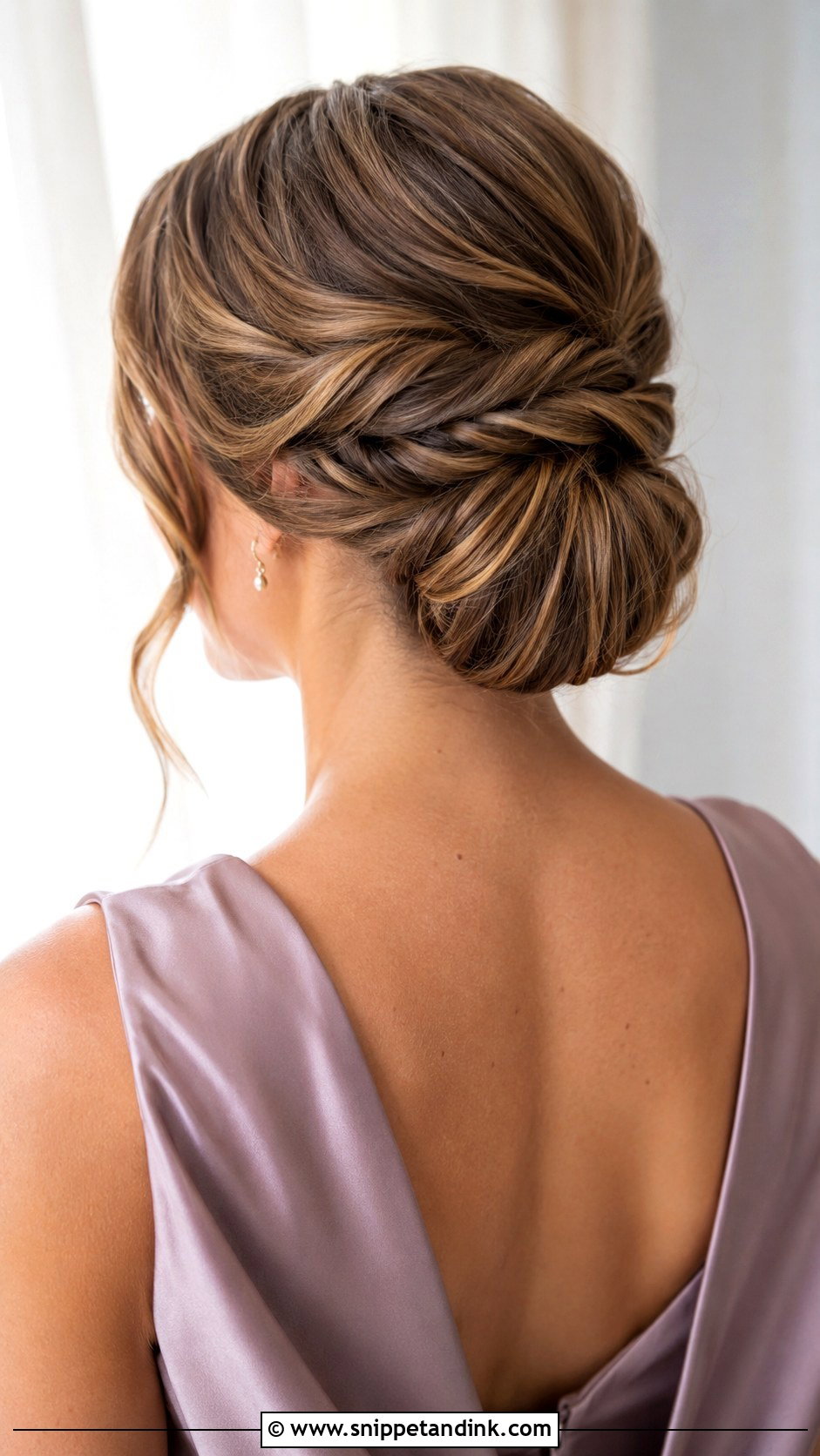 Twisted Low Bun Bridesmaid Updo - Snippet and Ink - 20 Simple Easy Updo Wedding Hairstyles Medium Length Bridesmaid