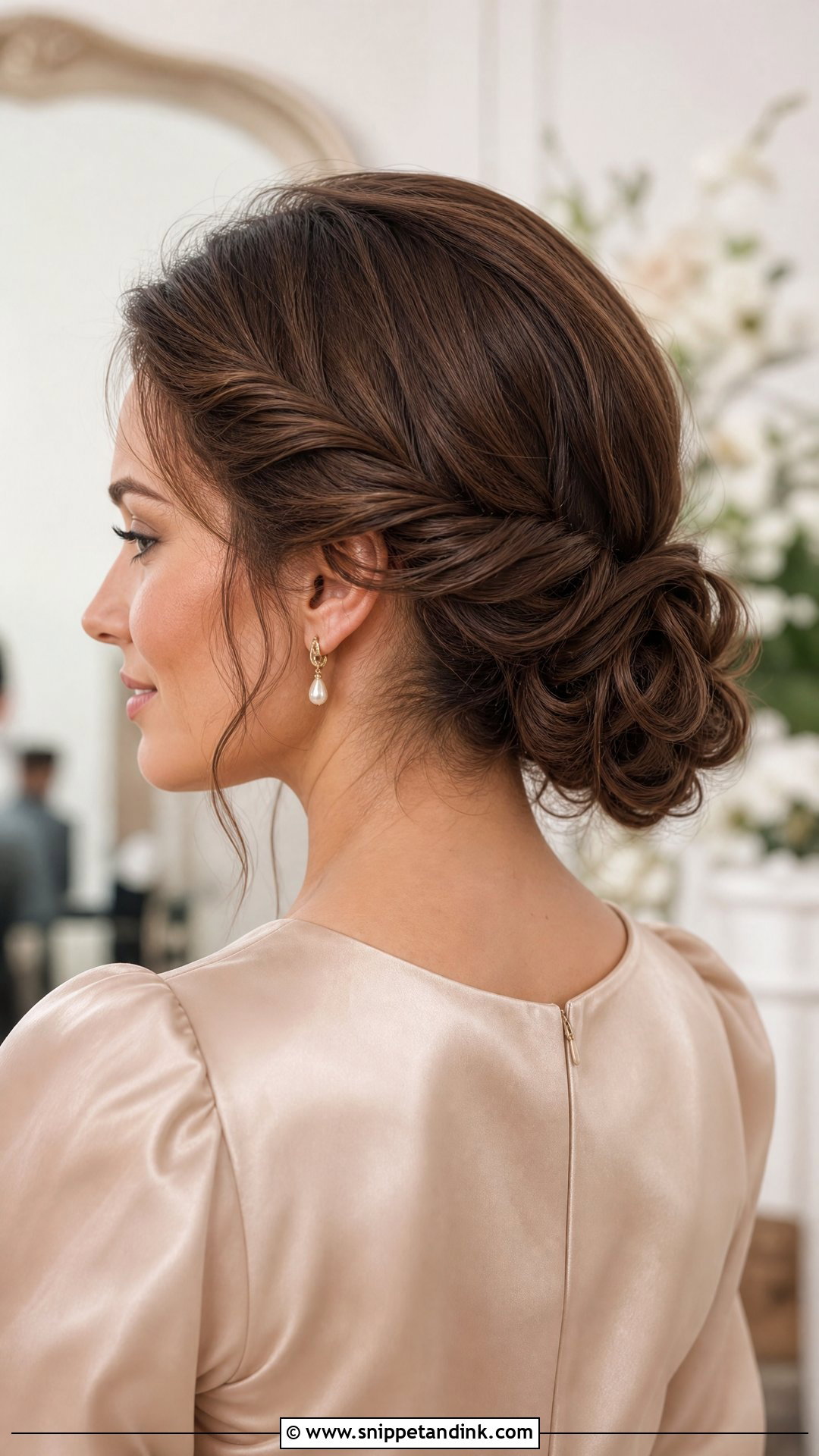 Twisted Low Bun For Medium Hair - Snippet and Ink - 15 Easy Wedding Guest Updos for Medium Hair
