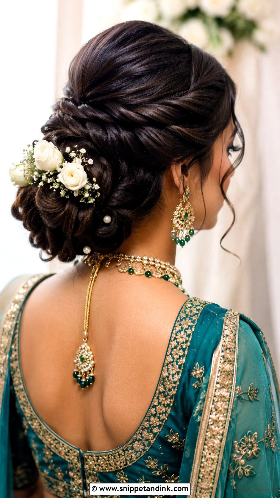 Twisted Low Bun For Mehndi Bride - Snippet and Ink - 15 Mehndi Bridal Hairstyle Ideas