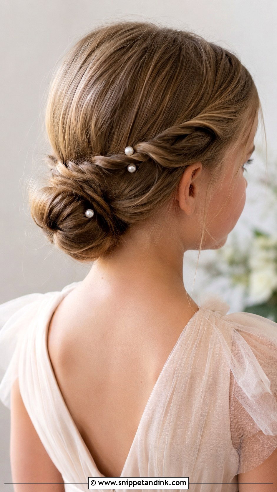 Twisted Low Bun Jr Bridesmaid Hair - Snippet and Ink - 25 Jr Bridesmaid Hairstyles