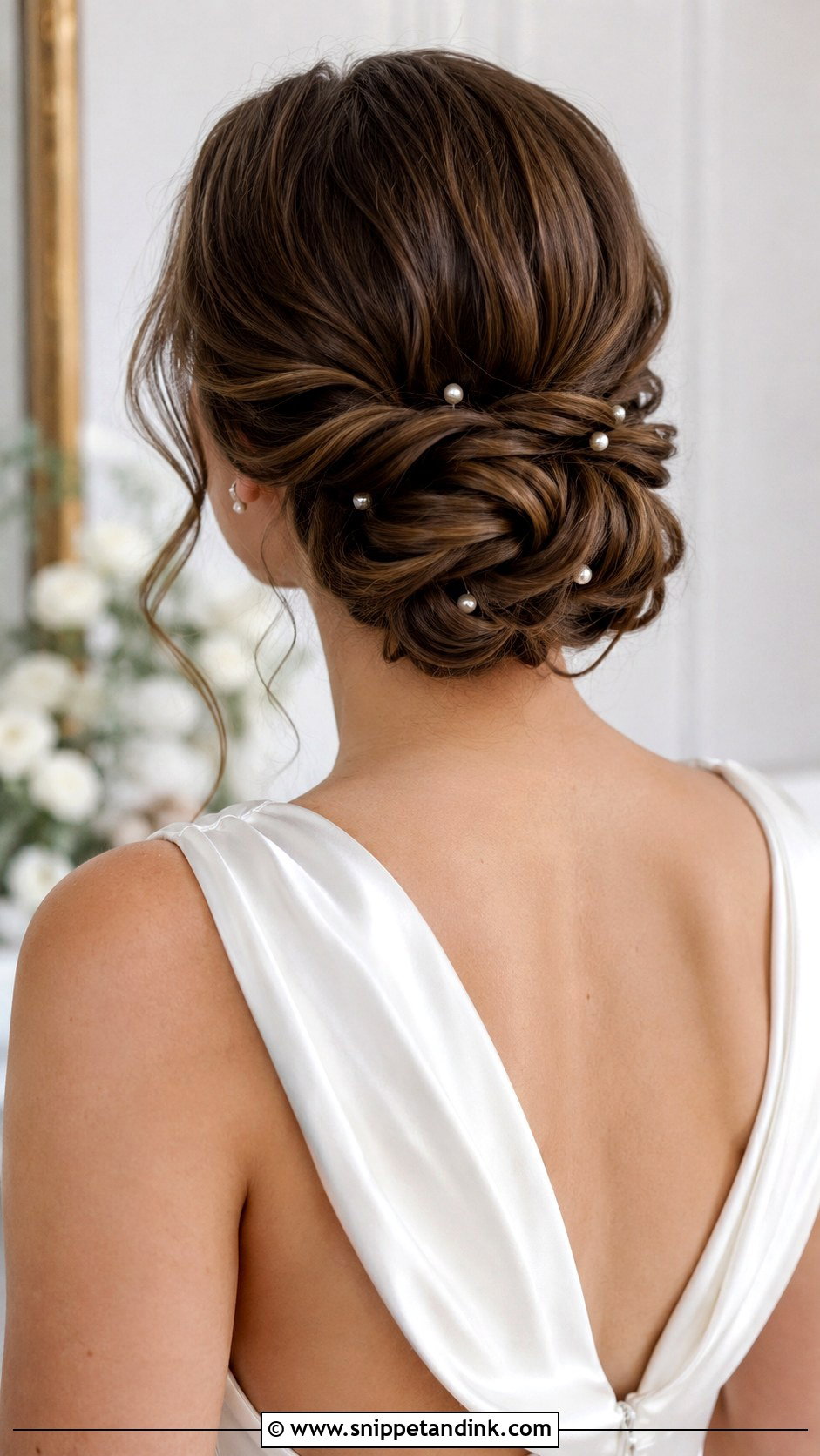 Twisted Low Bun Updo - Snippet and Ink - 20 Old Money Wedding Hairstyles