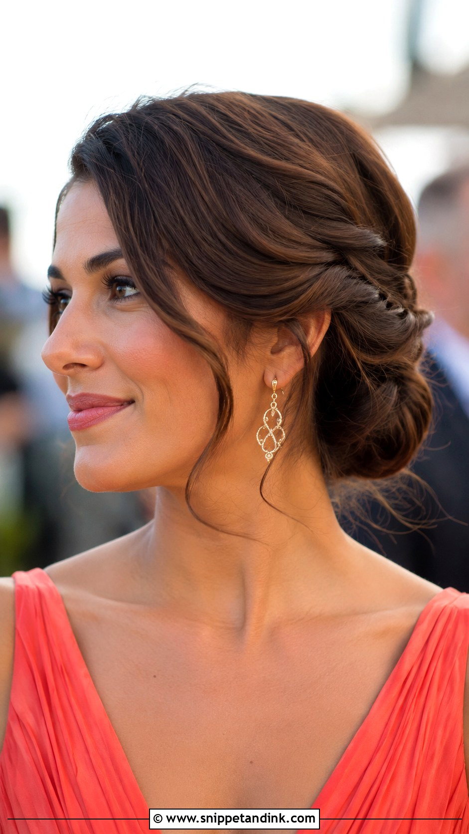 Twisted Low Bun Wedding Guest Updo - Snippet and Ink - 15 Long Hair Updo for Wedding Guest Ideas
