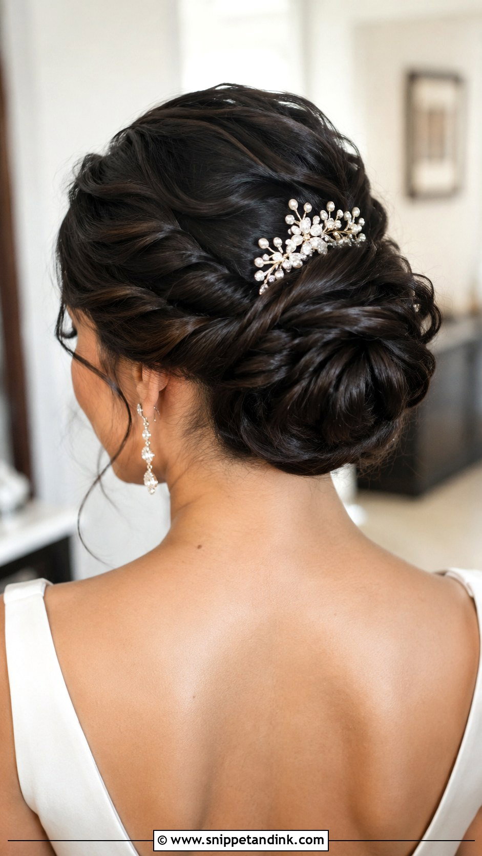 Twisted Low Bun Wedding Updo - Snippet and Ink - 20 Long Hair Wedding Updo Ideas
