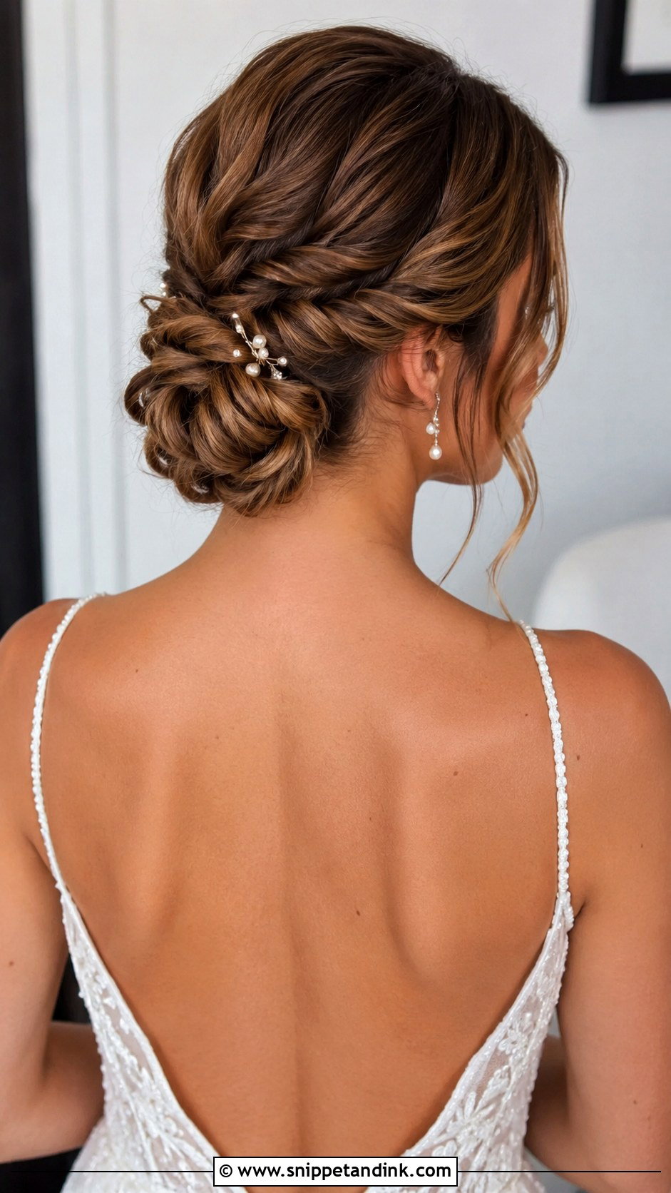 Twisted Low Bun Wedding Updo - Snippet and Ink - 20 Long Hairstyle for Wedding Ideas
