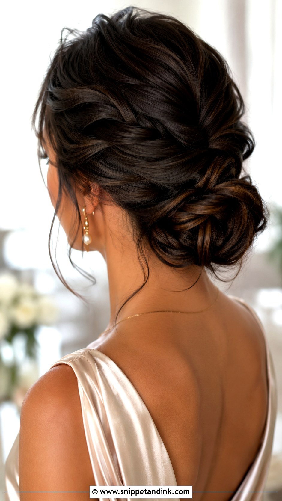 Twisted Low Bun Wedding Updo for Long Hair - Snippet and Ink - 20 Wedding Updos for Long Hair Bridesmaid