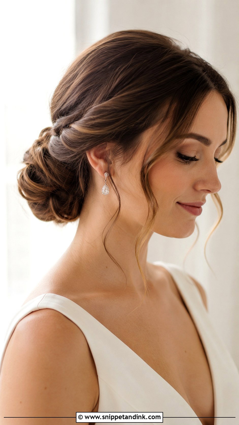 Twisted Low Bun Wedding Updo - Snippet and Ink - 15 Simple Wedding Hair Updo Ideas