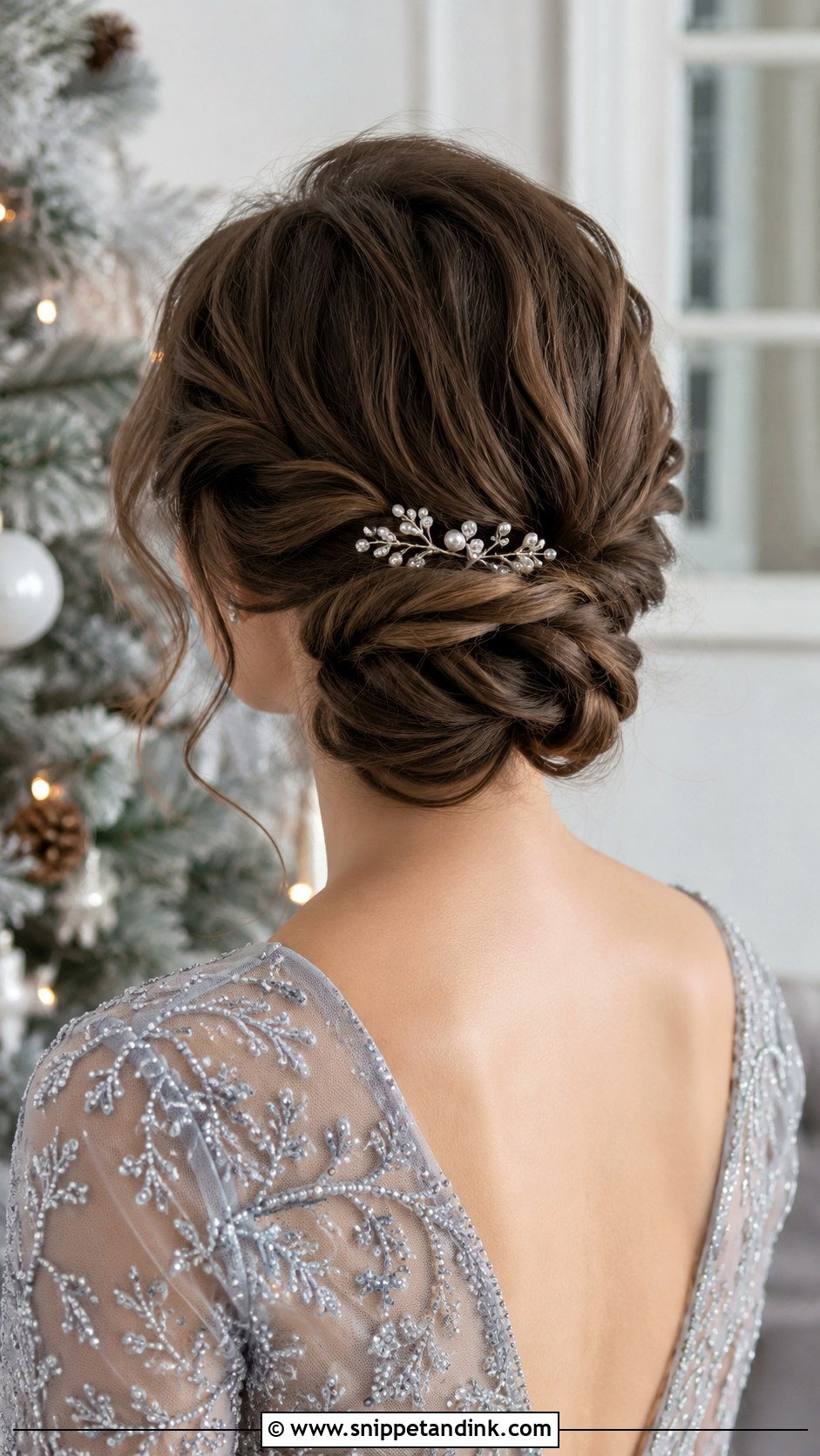 Twisted Low Bun With Accents - Snippet and Ink - 20 Cute Hairstyles for a Wedding Guest
