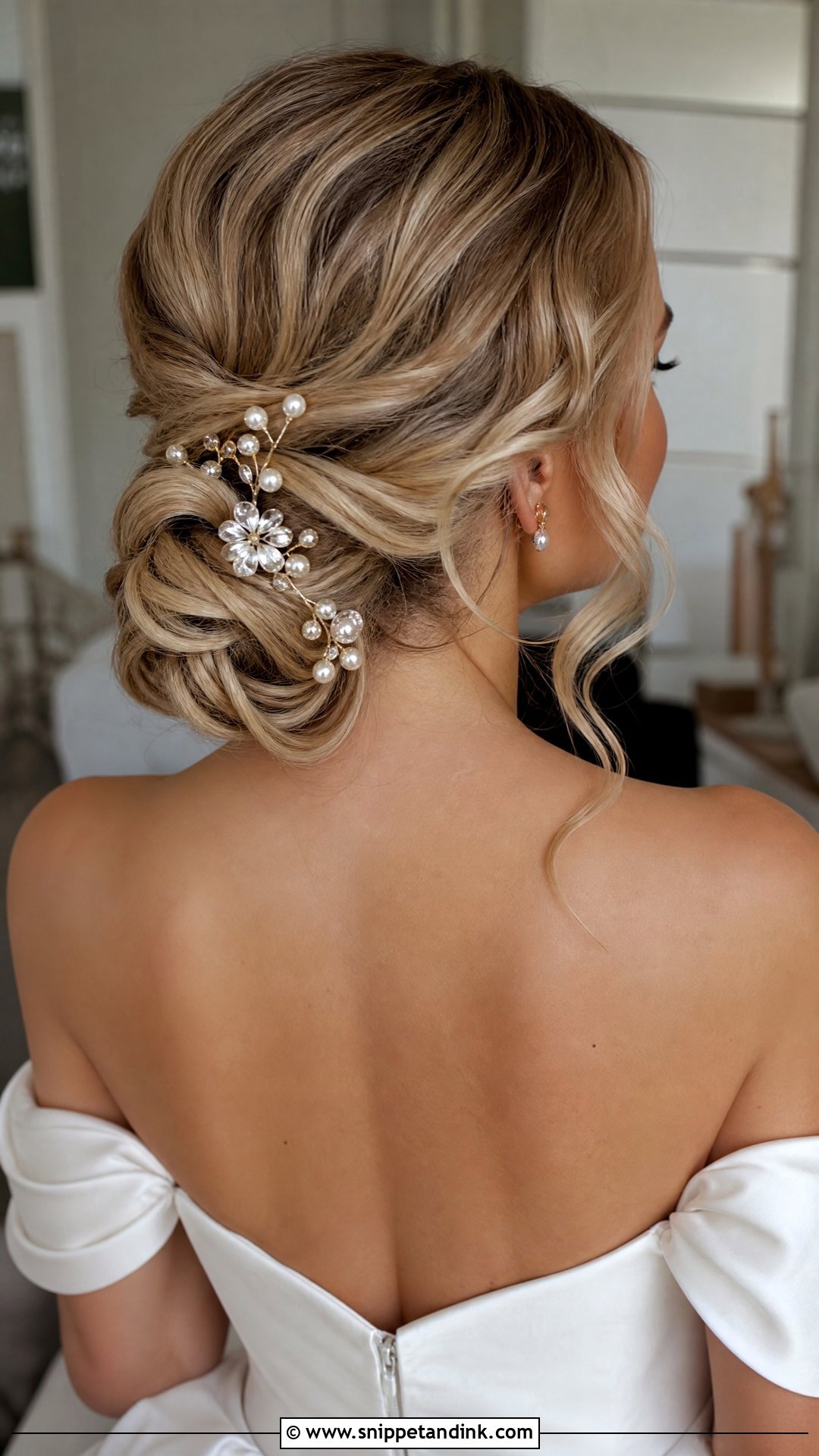 Twisted Low Bun With Accessories - Snippet and Ink - 20 Lauren Kyle Wedding Hair Ideas