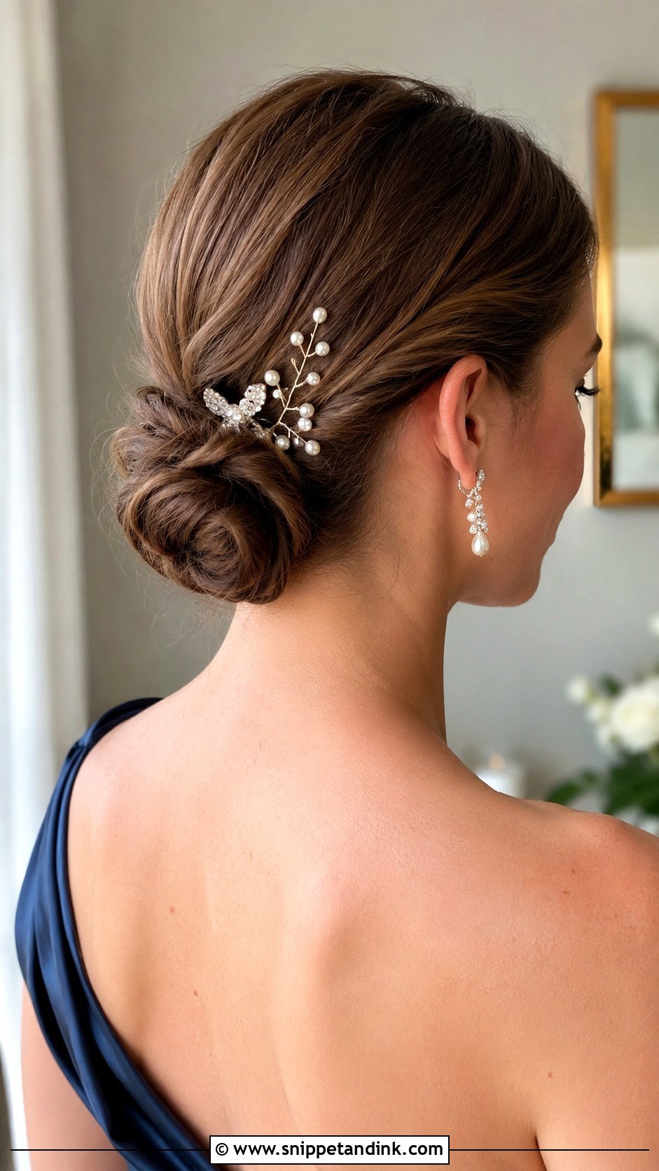 Twisted Low Bun With Accessories - Snippet and Ink - 25 Wedding Hairstyles for Guests