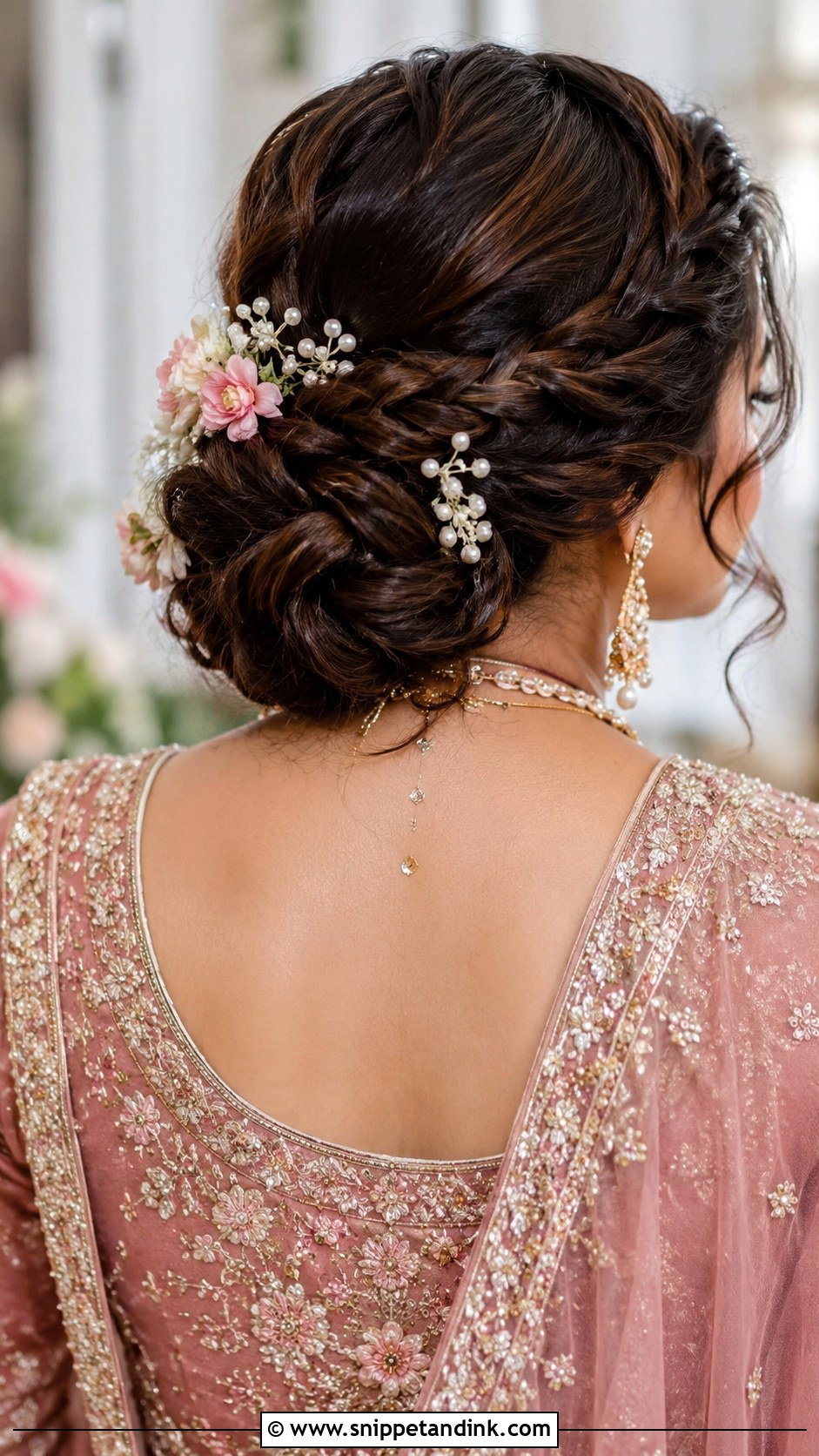 Twisted Low Bun With Braids - Snippet and Ink - 30 Hairstyles for Engagement Bride