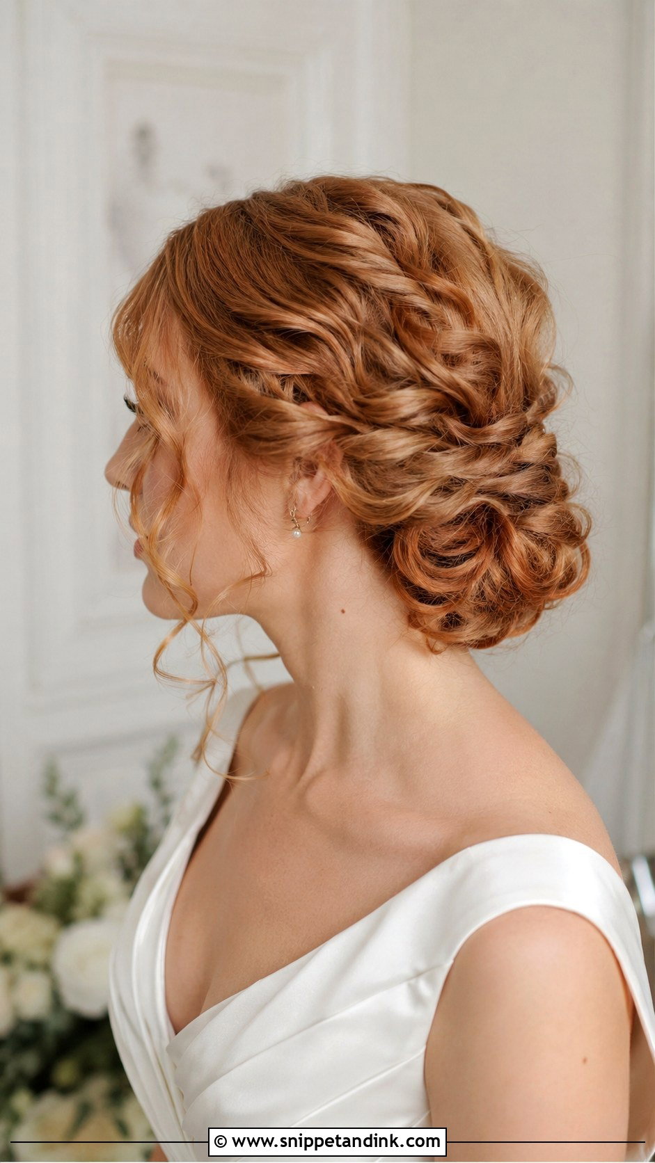 Twisted Low Bun With Curls - Snippet and Ink - 20 Medium Hair Updo for Wedding Ideas