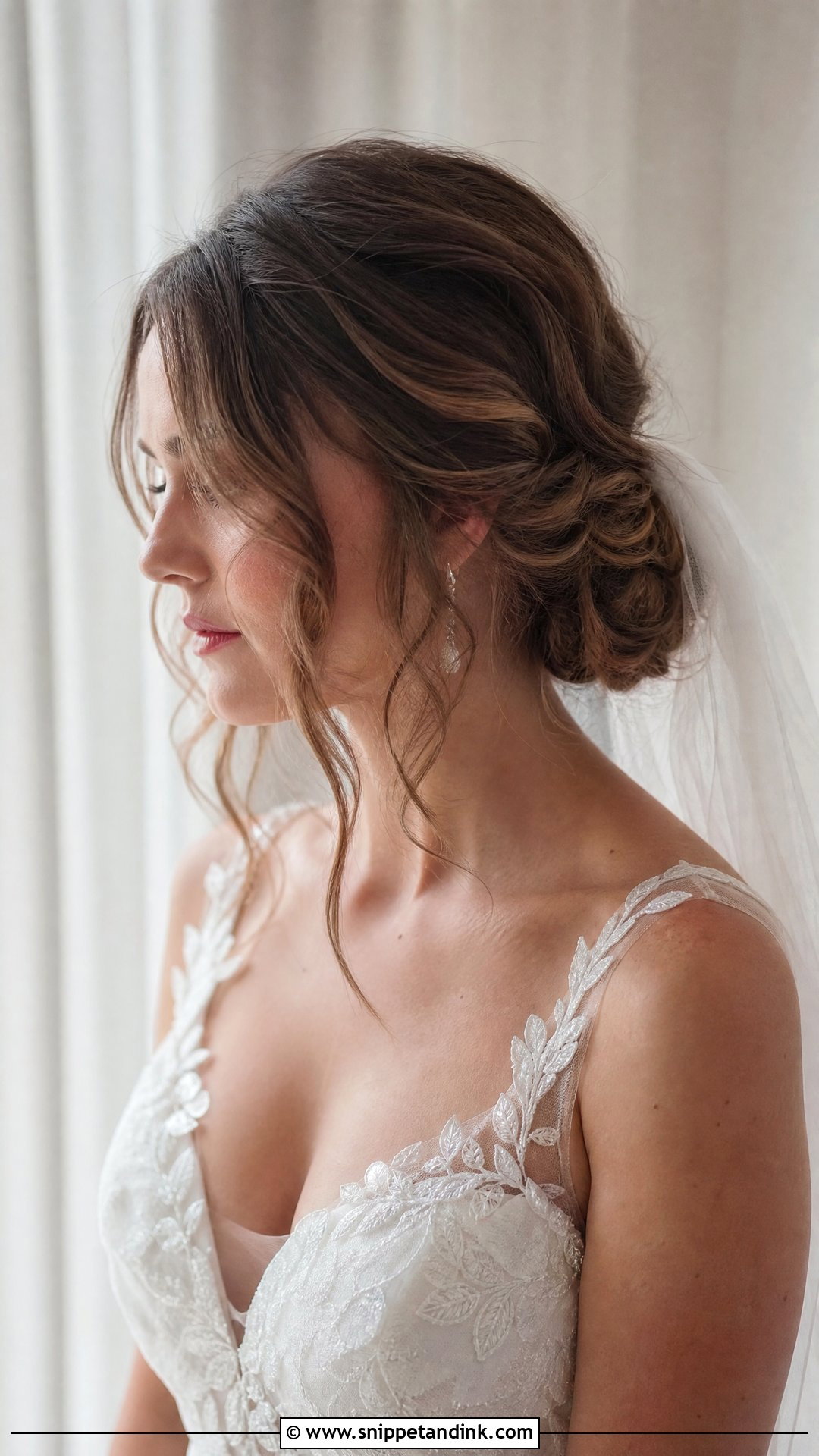 Twisted Low Bun With Face Framing Pieces - Snippet and Ink - 25 2025 Bridal Hair Ideas