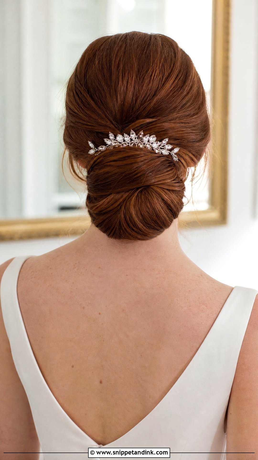 Twisted Low Bun With Hair Comb - Snippet and Ink - 20 Bridal Updo with Headpiece Ideas
