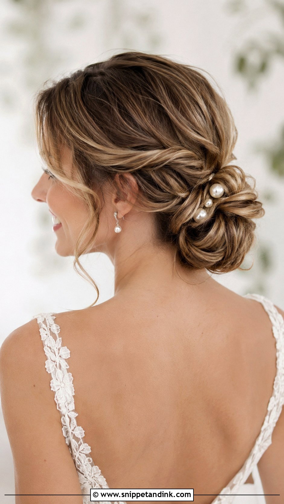 Twisted Low Bun With Tendrils - Snippet and Ink - 20 Easy Updos for Medium Hair for Wedding