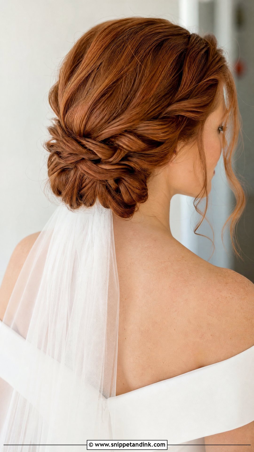 Twisted Low Bun With Veil - Snippet and Ink - 20 Bridal Buns Hairstyle