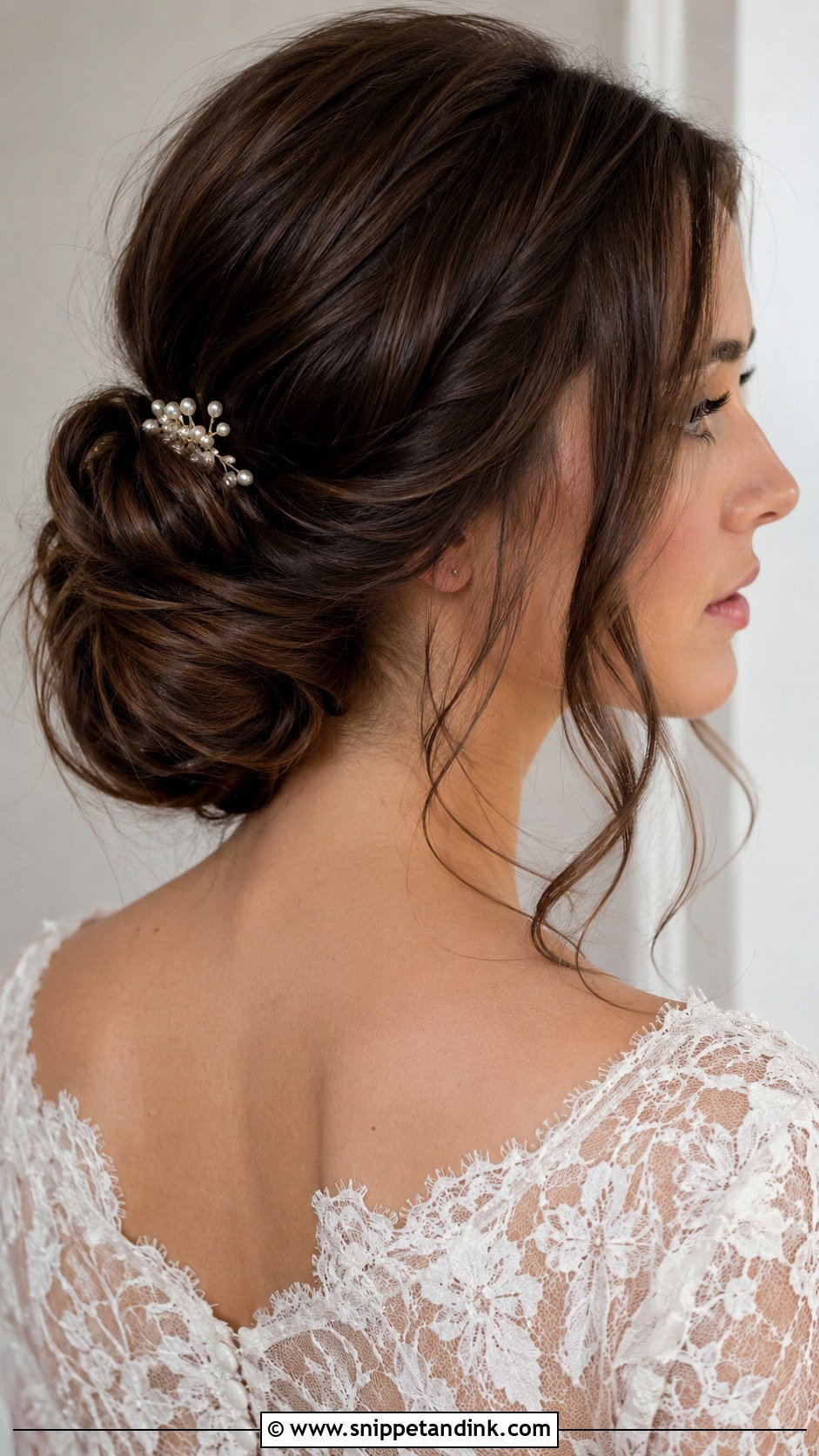 Twisted Low Bun With Volume - Snippet and Ink - 20 Updo Wedding Hairstyles for Short Hair