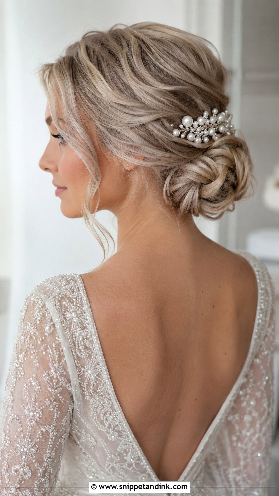 Twisted Low Bun for Ash Blonde Hair - Snippet and Ink - 25 Blonde Wedding Hairstyles
