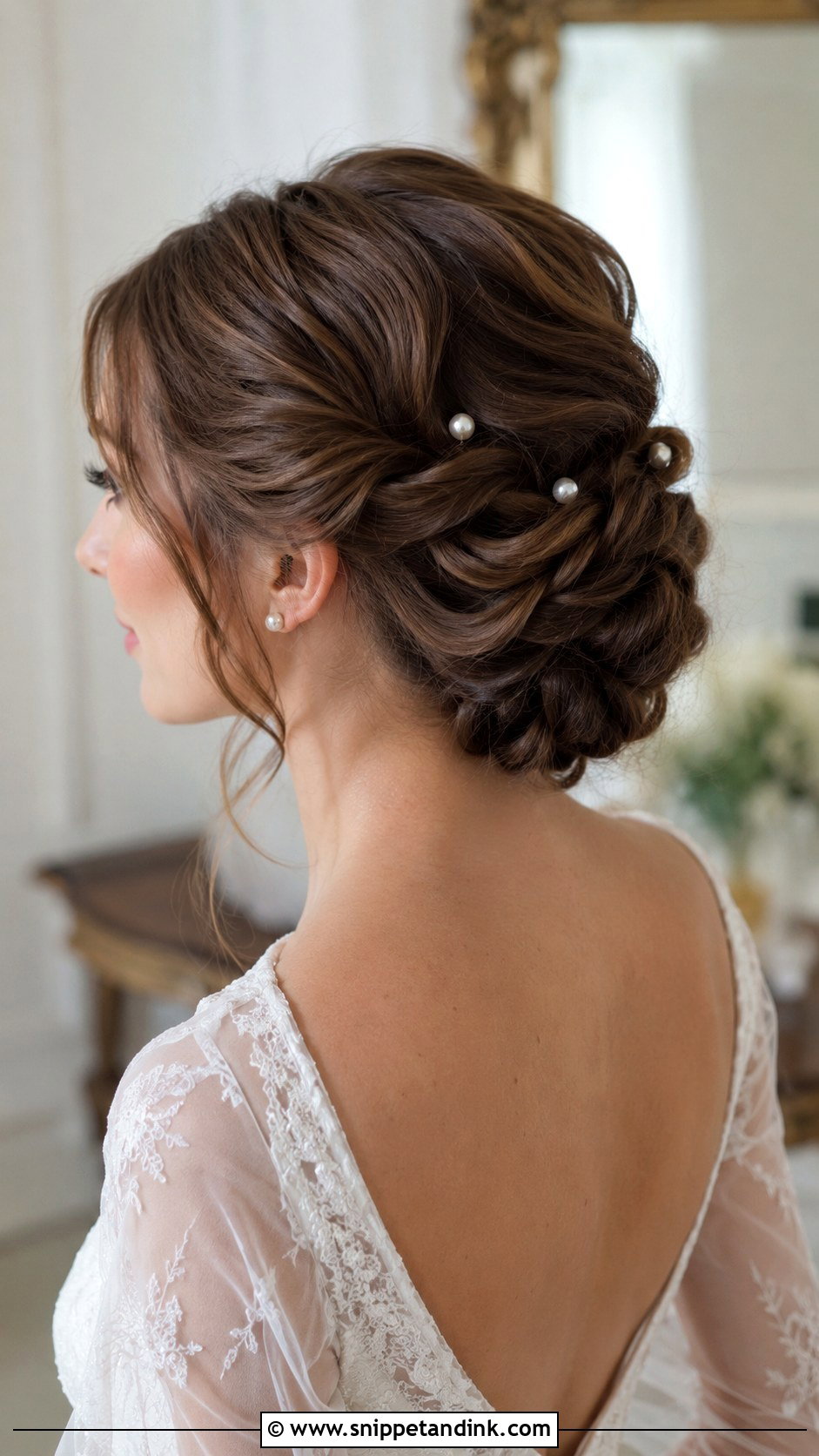 Twisted Low Bun for Bride - Snippet and Ink - 35 Bun Hairstyles for Wedding