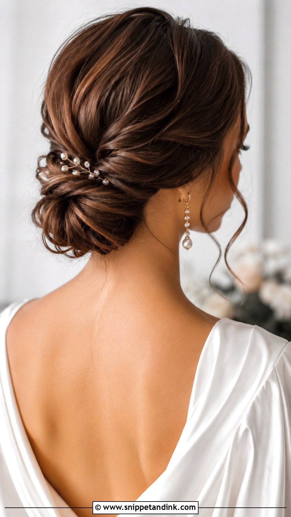 Twisted Low Bun for Brides - Snippet and Ink - 30 Wedding Updos for Long Hair