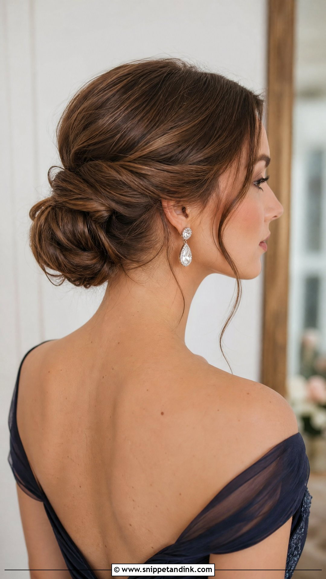 Twisted Low Bun for Wedding Guest - Snippet and Ink - 20 Bun for Wedding Guest Ideas