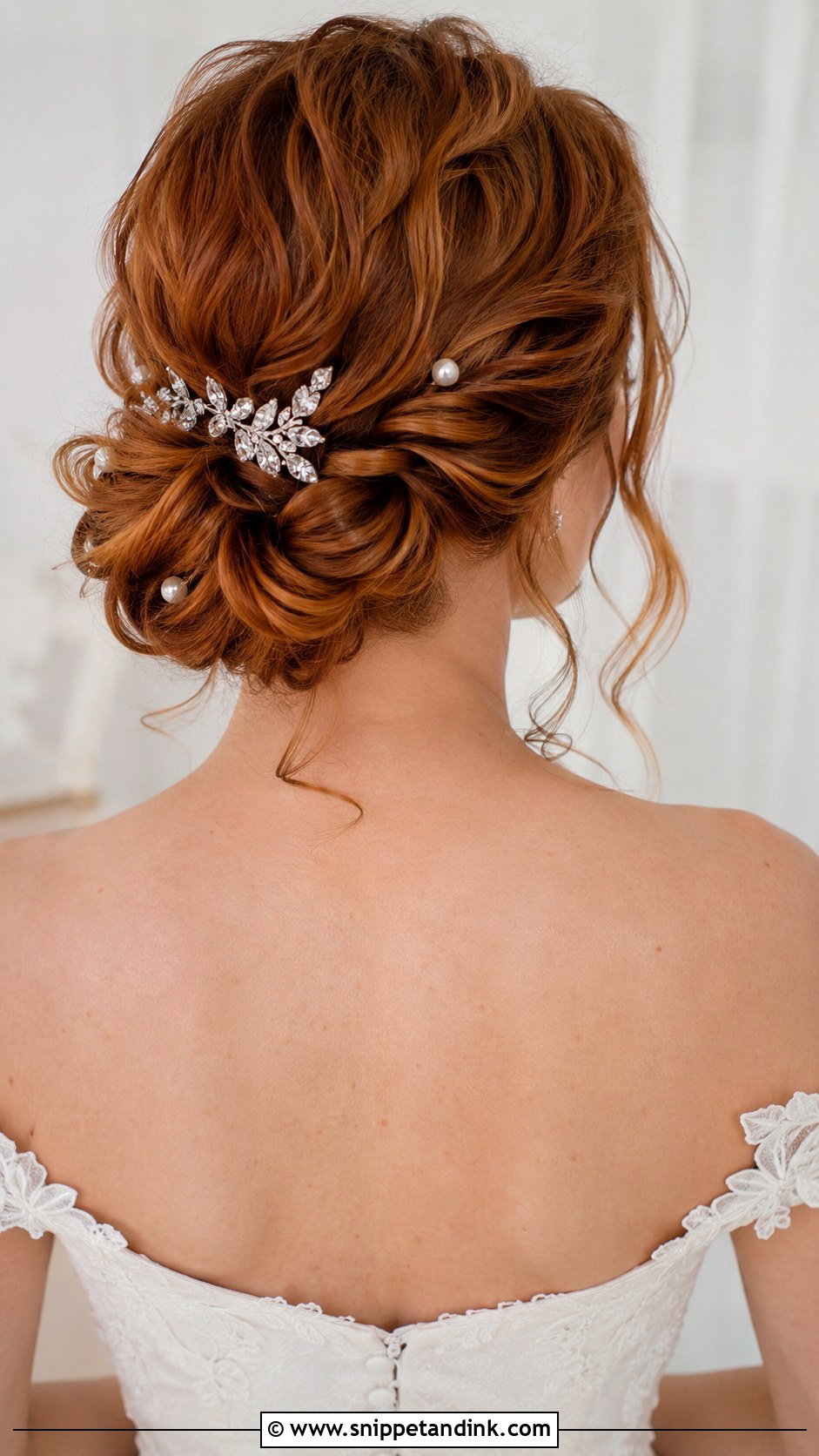 Twisted Low Bun with Accessories - Snippet and Ink - 20 Best Wedding Hairstyles for Long Hair