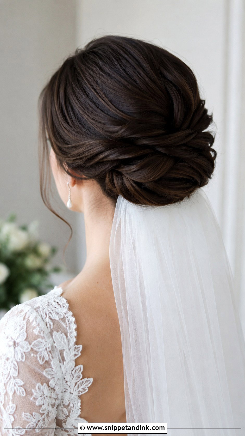 Twisted Low Chignon - Snippet and Ink - 20 Easy Wedding Updos for Long Hair