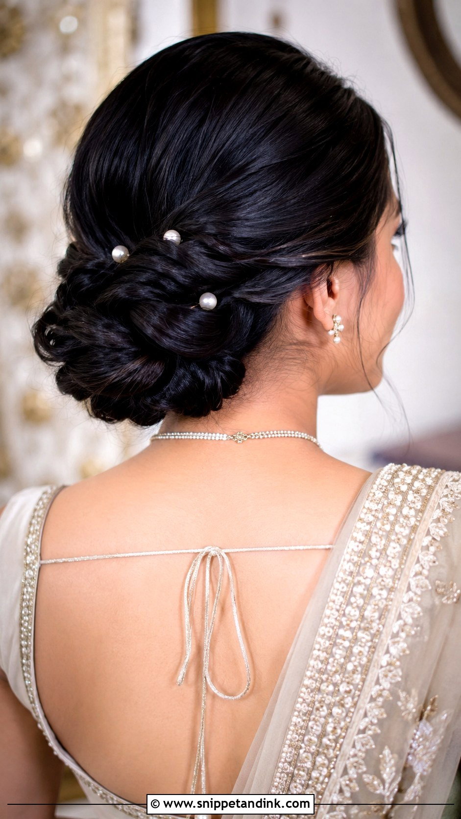 Twisted Low Chignon - Snippet and Ink - 25 Indian Wedding Guest Hairstyles