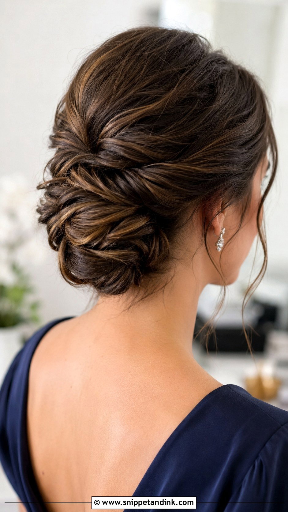 Twisted Low Chignon - Snippet and Ink - 30 Hairstyle for Wedding Guest Ideas
