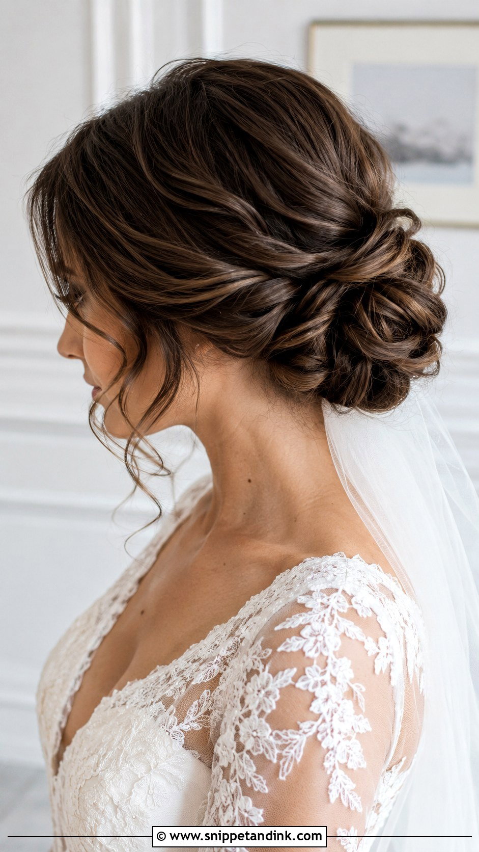 Twisted Low Chignon - Snippet and Ink - 35 Simple Wedding Hairstyles