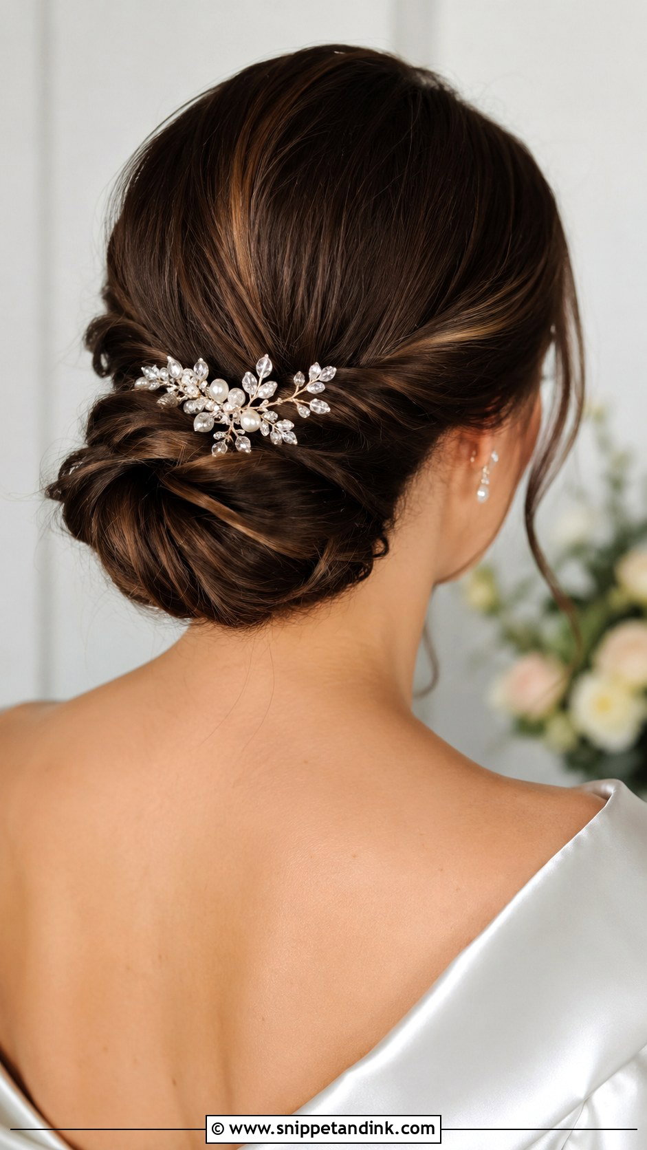 Twisted Low Chignon - Snippet and Ink - 20 Low Wedding Updo Ideas