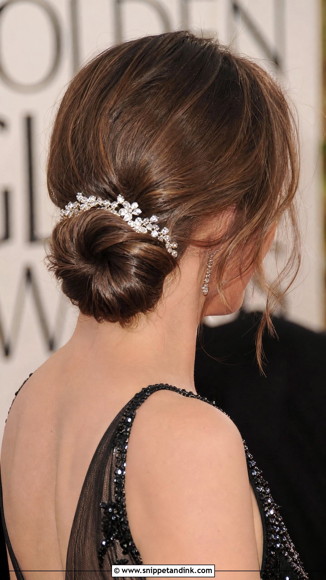 Twisted Low Chignon - Snippet and Ink - 20 Medium Length Wedding Guest Hairstyles