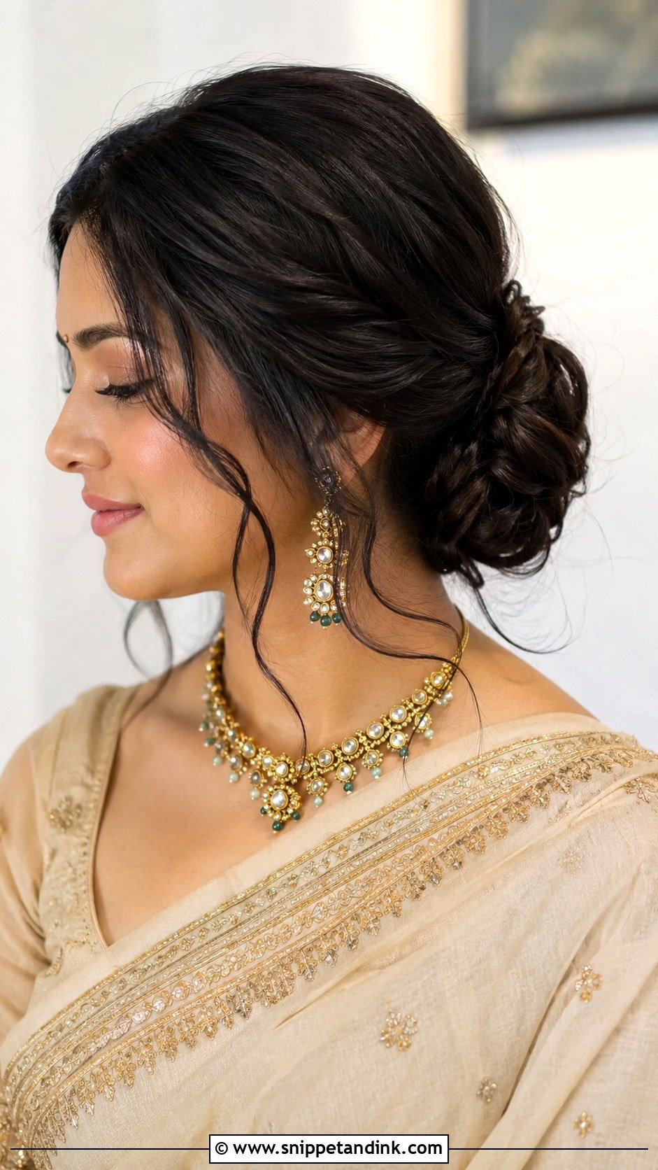 Twisted Low Chignon - Snippet and Ink - 20 Nikkah Hairstyles for Bride Sister