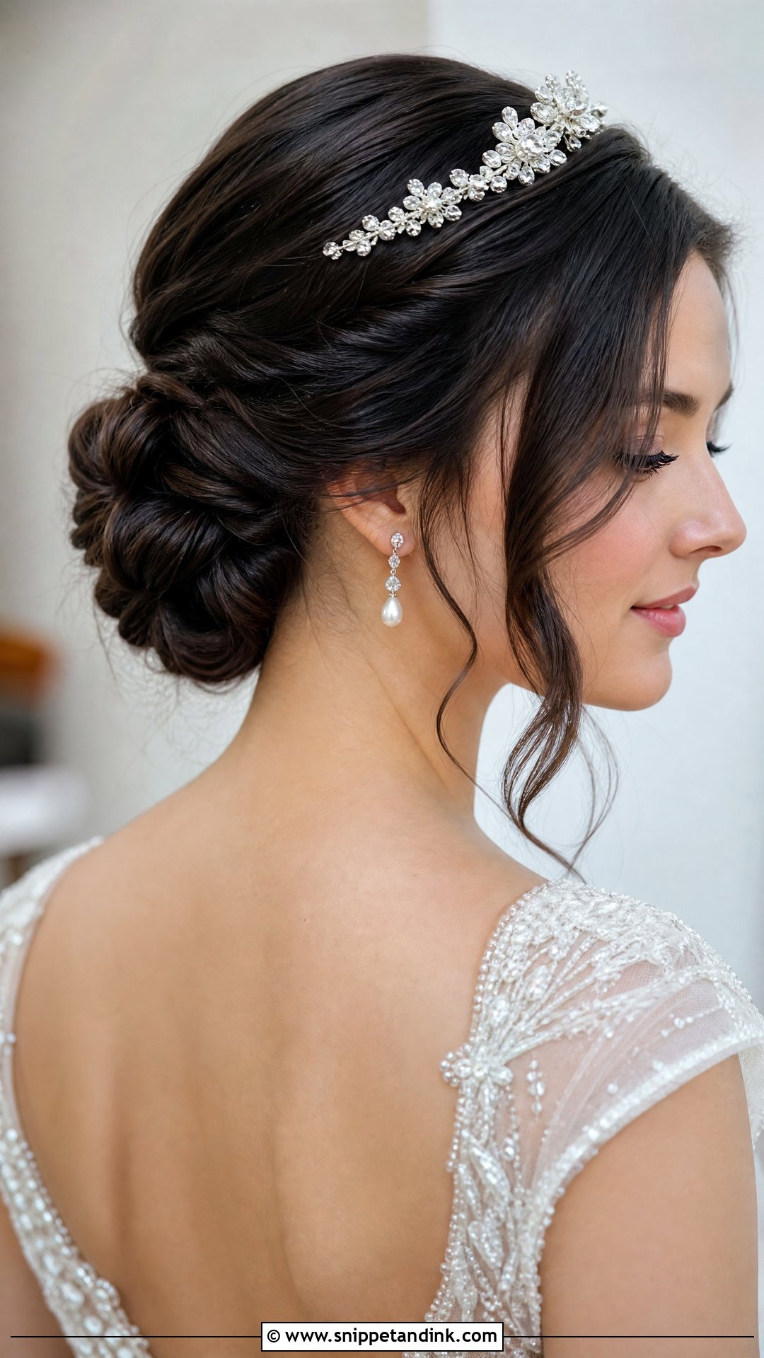 Twisted Low Chignon - Snippet and Ink - 20 Simple Long Hair Wedding Hairstyles