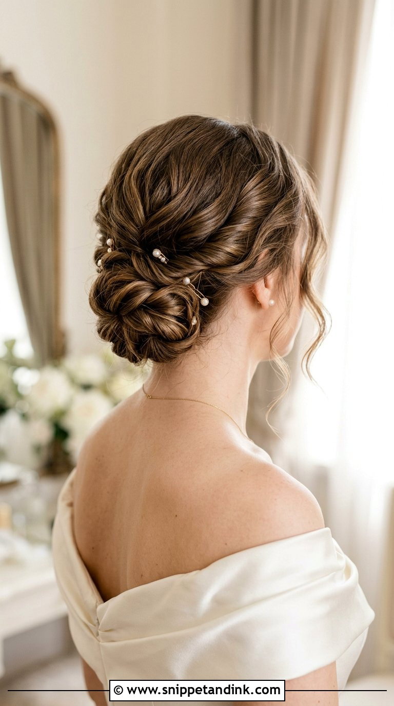 Twisted Low Chignon Updo - Snippet and Ink - 20 Bridal Hair Do Ideas