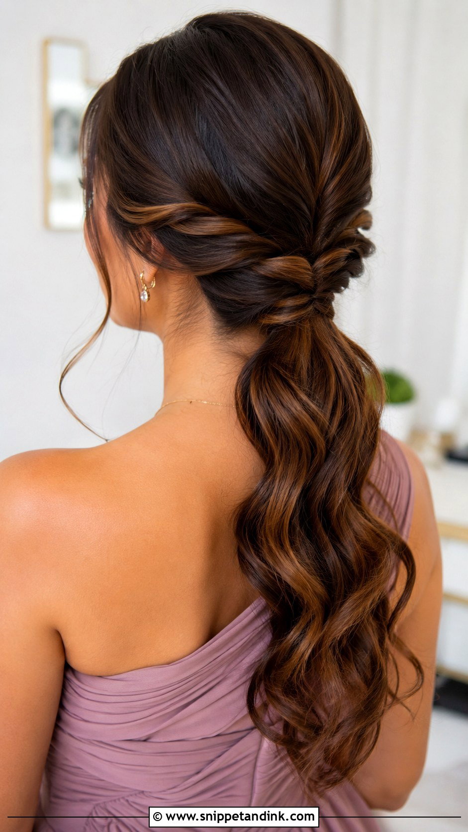 Twisted Low Pony Bridesmaid Hair - Snippet and Ink - 20 Low Pony Bridesmaid Hair Ideas