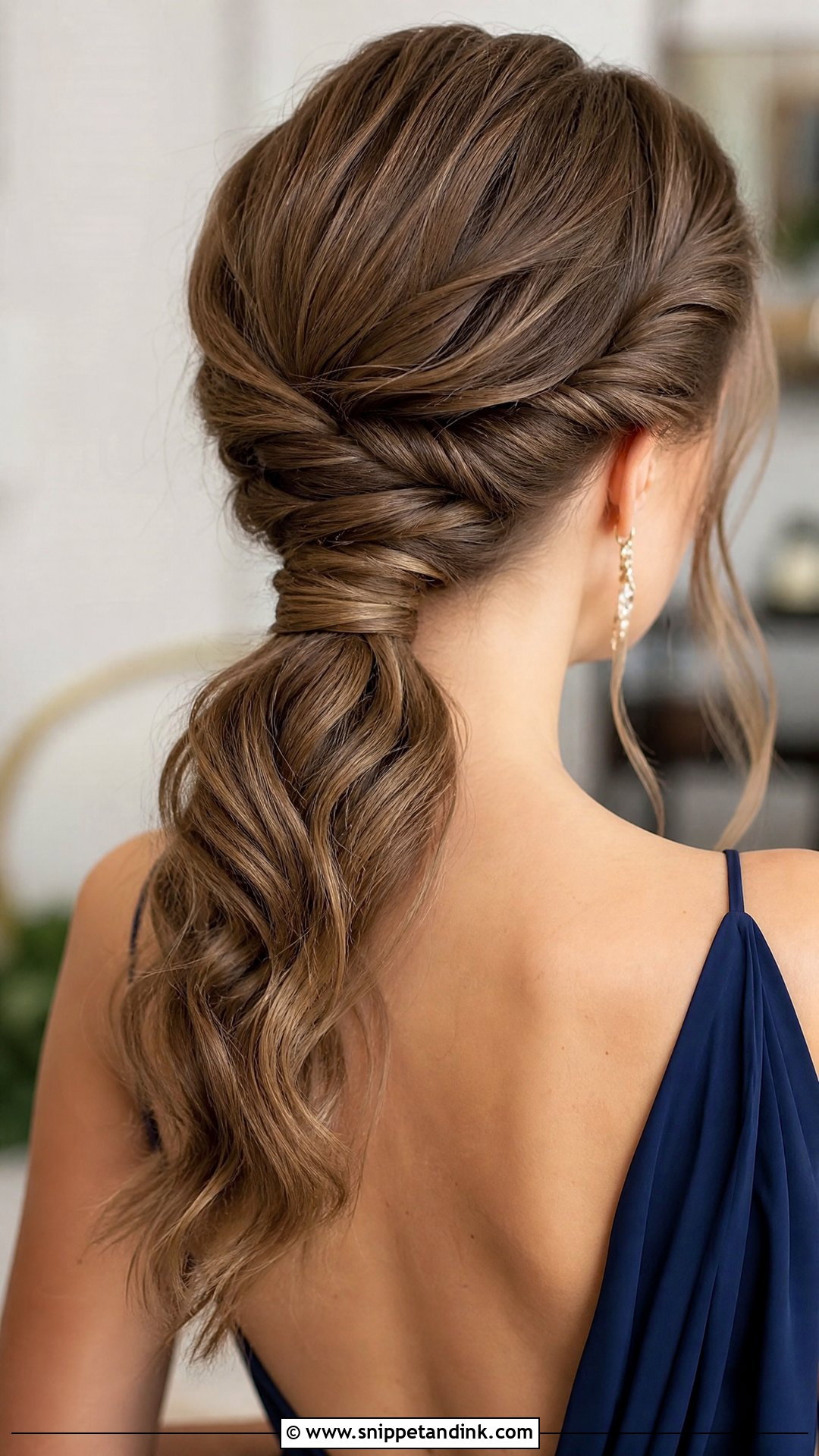 Twisted Low Ponytail - Snippet and Ink - 30 Easy Wedding Guest Hairstyles