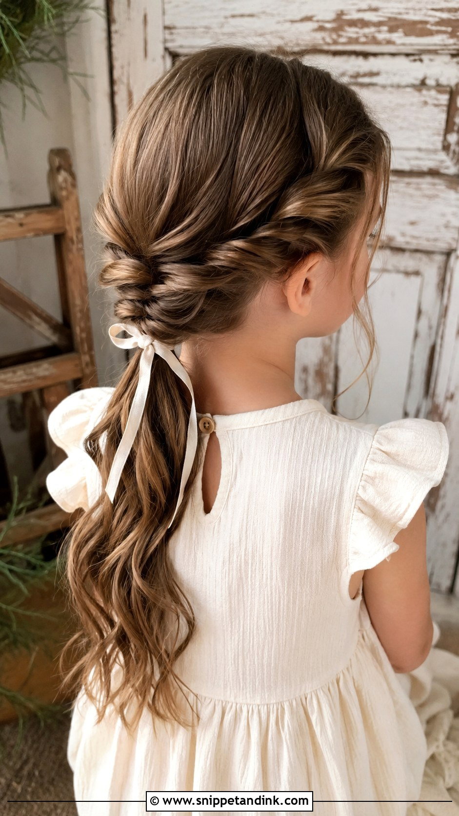 Twisted Low Ponytail - Snippet and Ink - 20 Girls Wedding Hairstyles