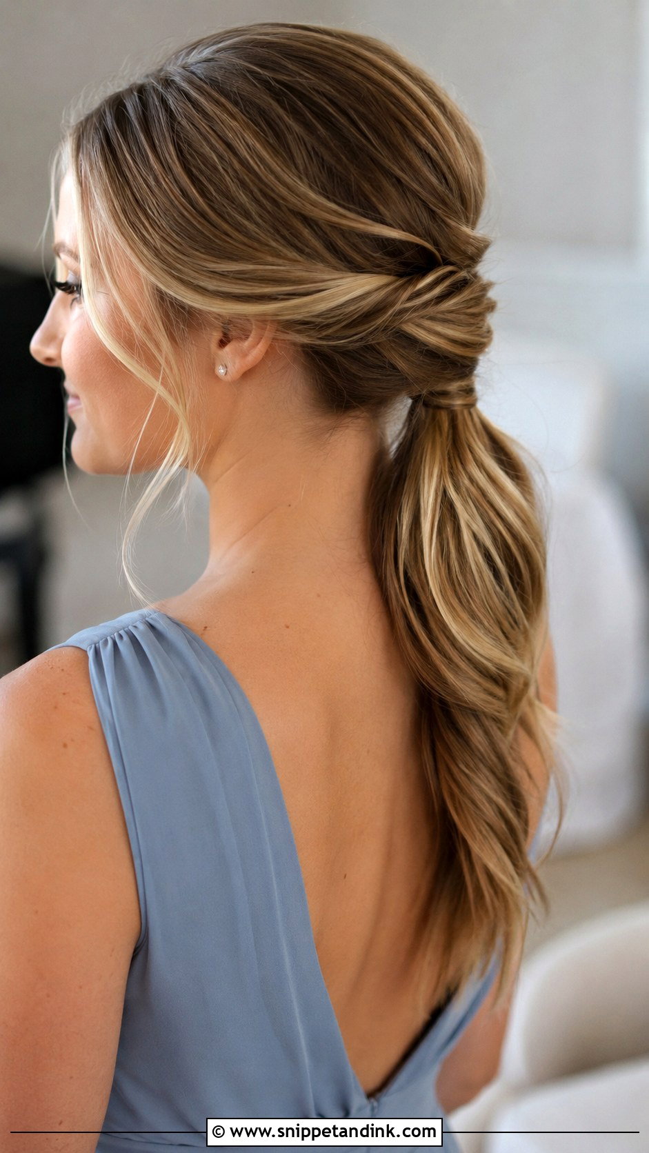 Twisted Low Ponytail - Snippet and Ink - 20 Medium Maid of Honor Hairstyles