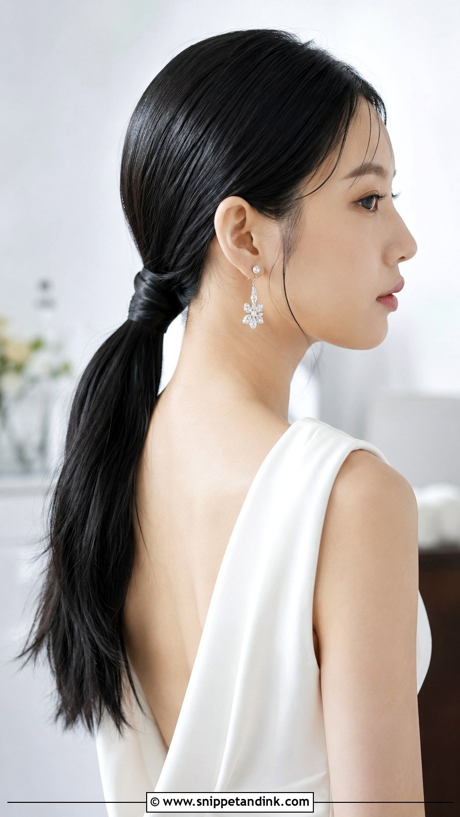 Twisted Low Ponytail - Snippet and Ink - 25 Bridal Updos for Long Hair