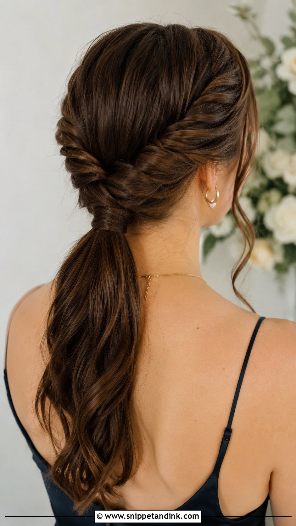 Twisted Low Ponytail - Snippet and Ink - 25 Easy Wedding Guest Hair Ideas