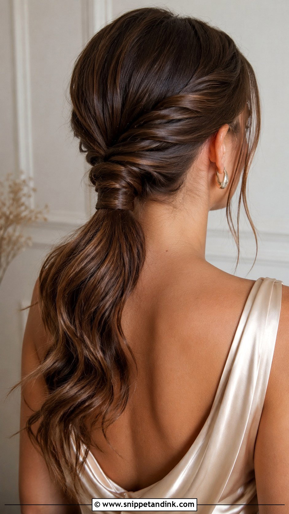 Twisted Low Ponytail - Snippet and Ink - 25 Engagement Bridal Hairstyles