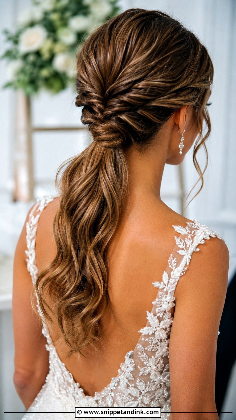 Twisted Low Ponytail Wedding Look - Snippet and Ink - 20 Low Pony Wedding Hairstyles