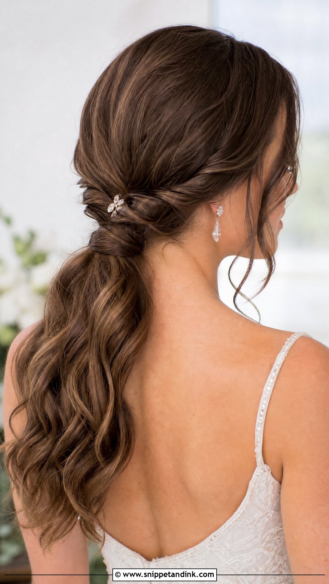 Twisted Low Ponytail for Brides - Snippet and Ink - 20 Wedding Low Ponytail Hairstyles
