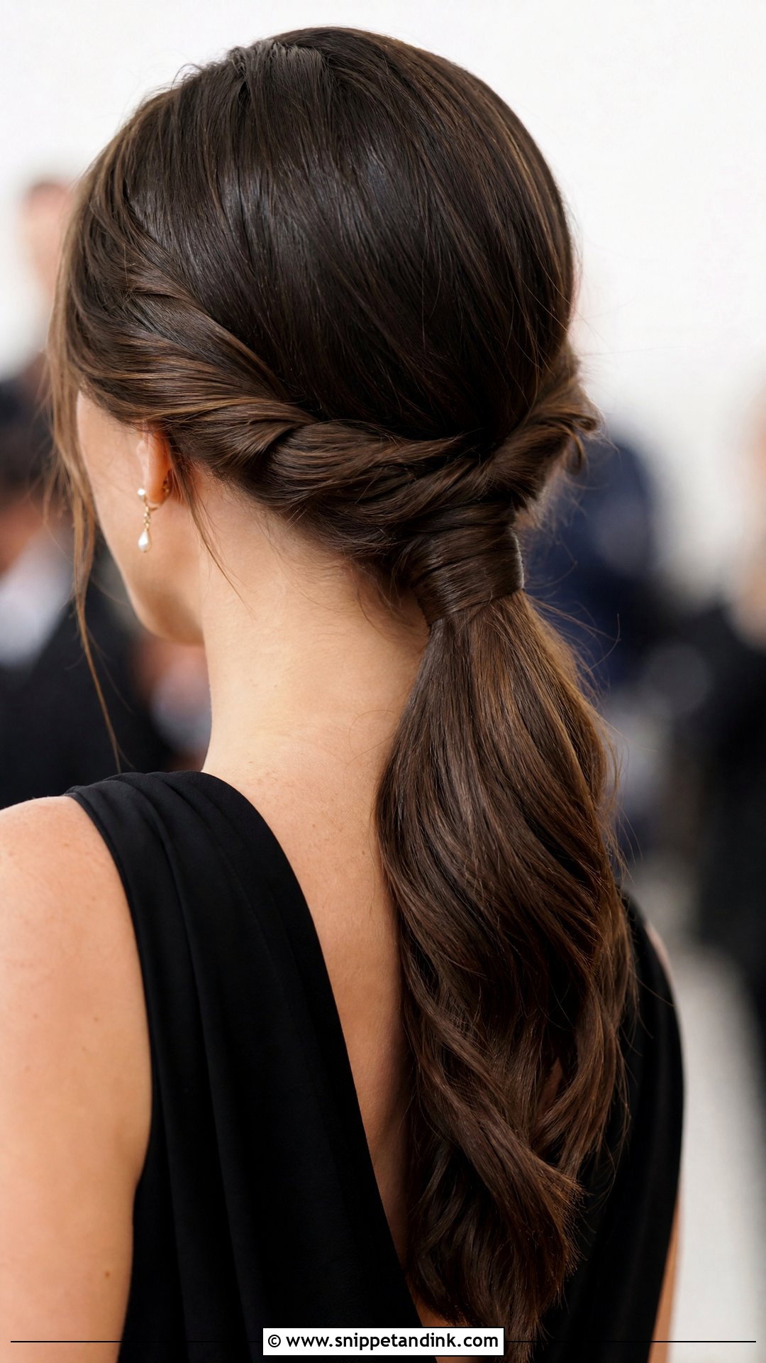 Twisted Low Ponytail for Long Hair - Snippet and Ink - 20 Wedding Guest Updos for Long Hair