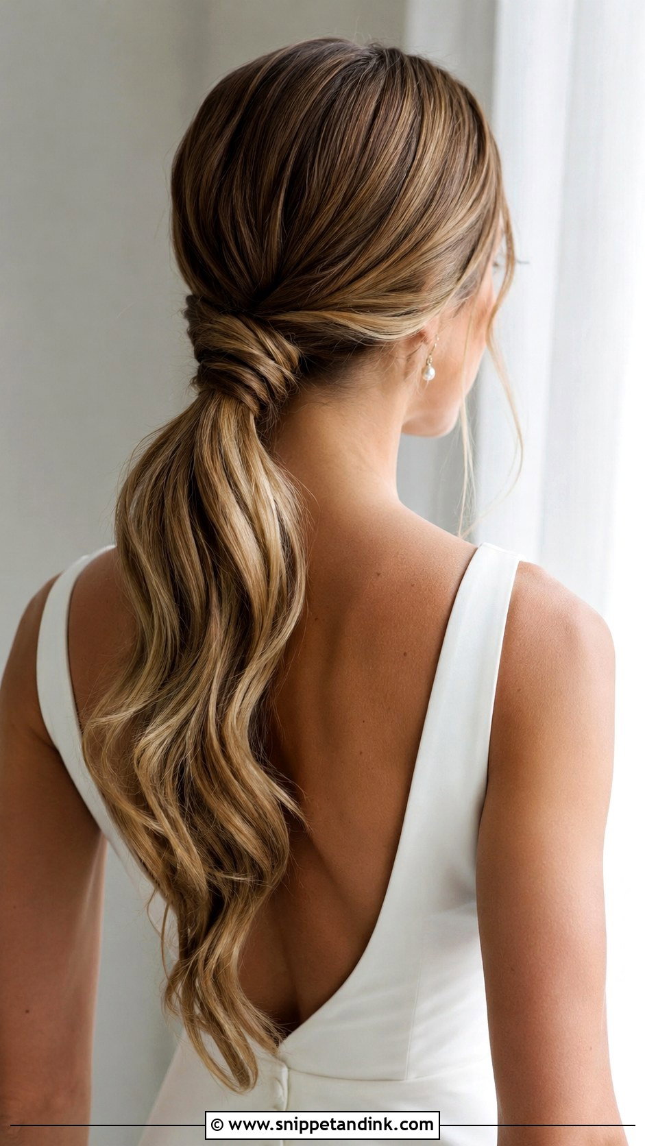 Twisted Low Ponytail - Snippet and Ink - 20 Bridal Long Hairstyles