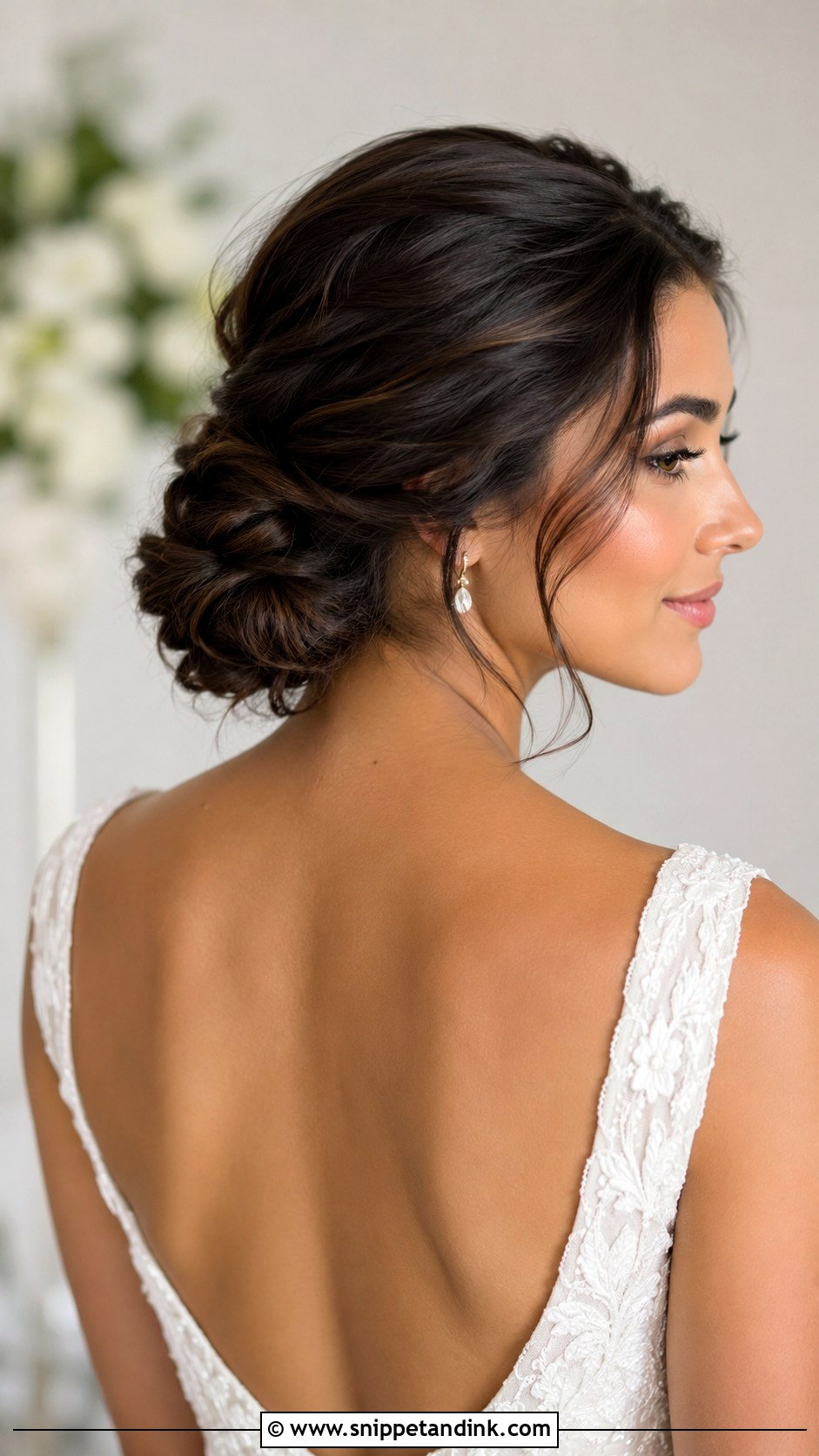 Twisted Low Textured Bun Wedding Hair - Snippet and Ink - 15 Low Textured Bun Wedding Hair Ideas