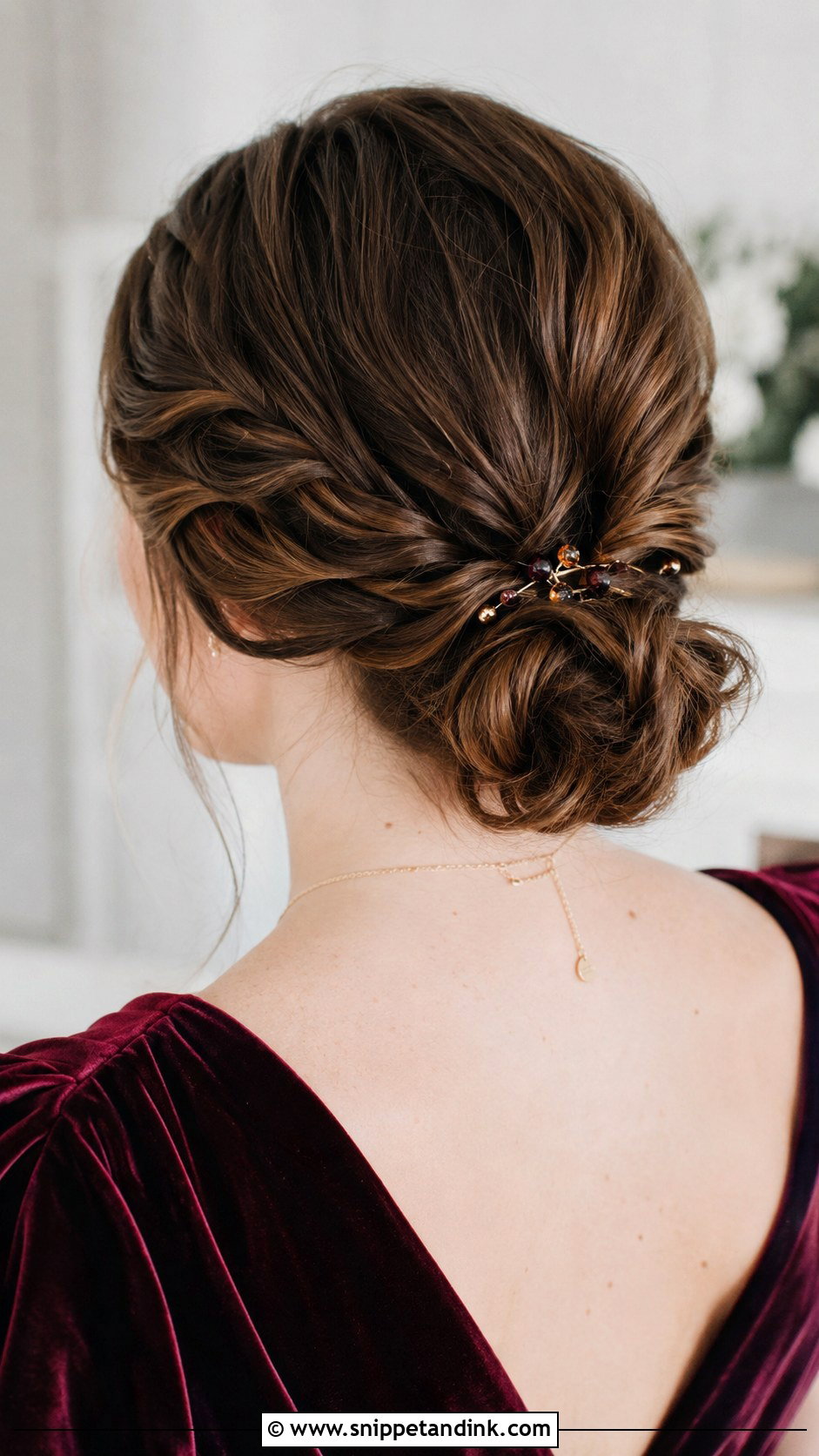 Twisted Low Updo - Snippet and Ink - 25 Easy Medium Wedding Guest Hairstyles