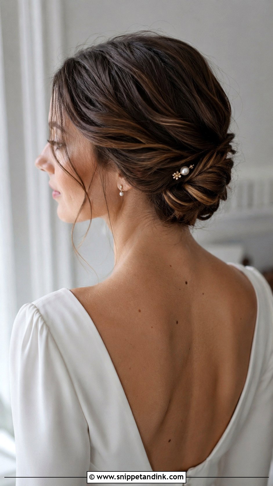 Twisted Low Updo Civil Wedding Hairstyle - Snippet and Ink - 25 Civil Wedding Hairstyle Ideas