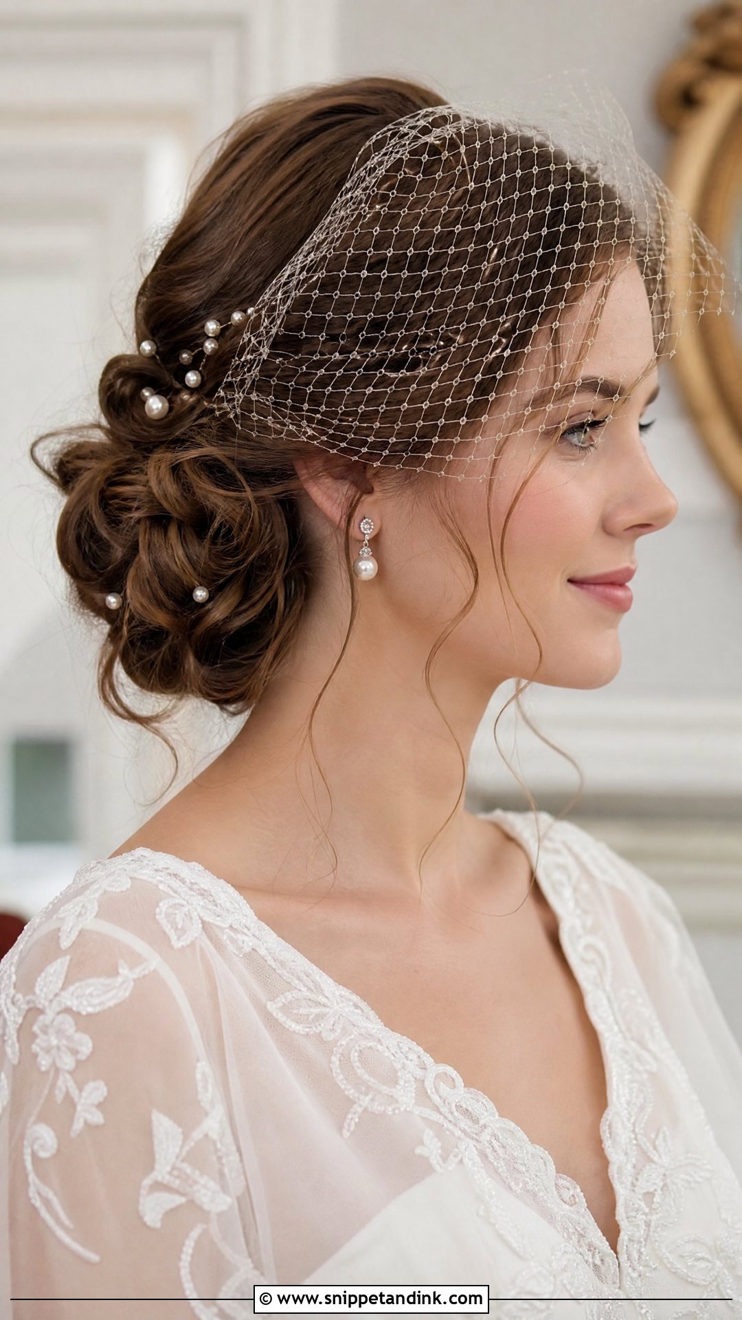 Twisted Low Updo With Pearls - Snippet and Ink - 20 Bridal Hair Style Ideas